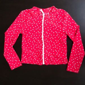 Red & White Star Print Rash Guard